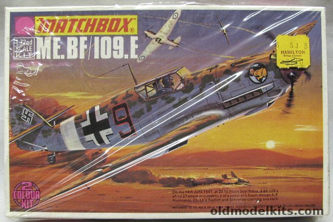 Matchbox 1/72 Messerschmitt Bf-109E-4Trop or E-3 - 1/JG27 Derna Libya 1941 or Rumanian Air Force 1943 (Bf109E4), PK-17 plastic model kit